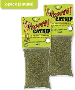 Yeowww! Catnip Zakje – Catnip Voor Katten – Kattenkruid – Kattenspeelgoed – Navulling Voor Kattenspeeltjes – Biologische Catnip – Katten Snacks – 2x30 Gram – Stress Verlagend – 2-pack