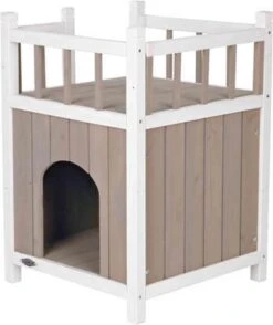 Trixie Kattenhuis Cat's Home Met Balkon Grijs / Wit - 45X65X45 CM -Kattenbenodigdheden 1009x1200 2