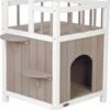 Trixie Kattenhuis Cat's Home Met Balkon Grijs / Wit - 45X65X45 CM 2 Trixie Kattenhuis Cat's Home Met Balkon Grijs / Wit - 45X65X45 CM -Kattenbenodigdheden 1026x1200