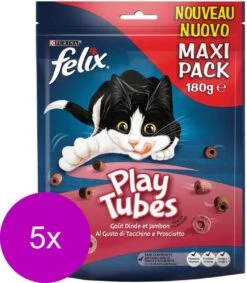 Felix PlayTubes - Kattensnacks Kalkoen & Ham - 5 X 180g -Kattenbenodigdheden 1047x1200 2