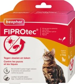 Beaphar Fiprotec Kat - Vlooienbestrijding - >1 Kg - 4 Pipetten -Kattenbenodigdheden 1062x1200