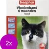 Beaphar Vlooienband 6 Maanden Kat 35 Cm - Anti Vlooienmiddel - 2 X Rood -Kattenbenodigdheden 1067x1200