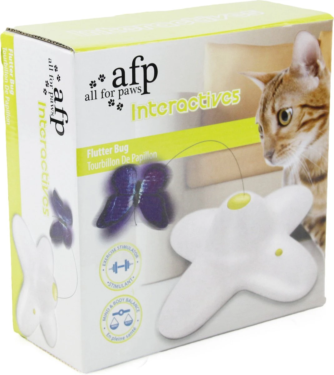 All For Paws - Interactive Flutterbug – Wit/Blauw - 1 Stuk 7 All For Paws - Interactive Flutterbug – Wit/Blauw - 1 Stuk - Afbeelding 5