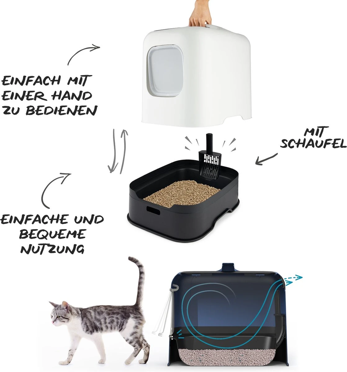 Rotho MyPet Biala Kattenbak Met Kap En Schepje / Gemaakt Van Gerecycled Plastic - Cappucino 6 Rotho MyPet Biala Kattenbak Met Kap En Schepje / Gemaakt Van Gerecycled Plastic - Cappucino - Afbeelding 4