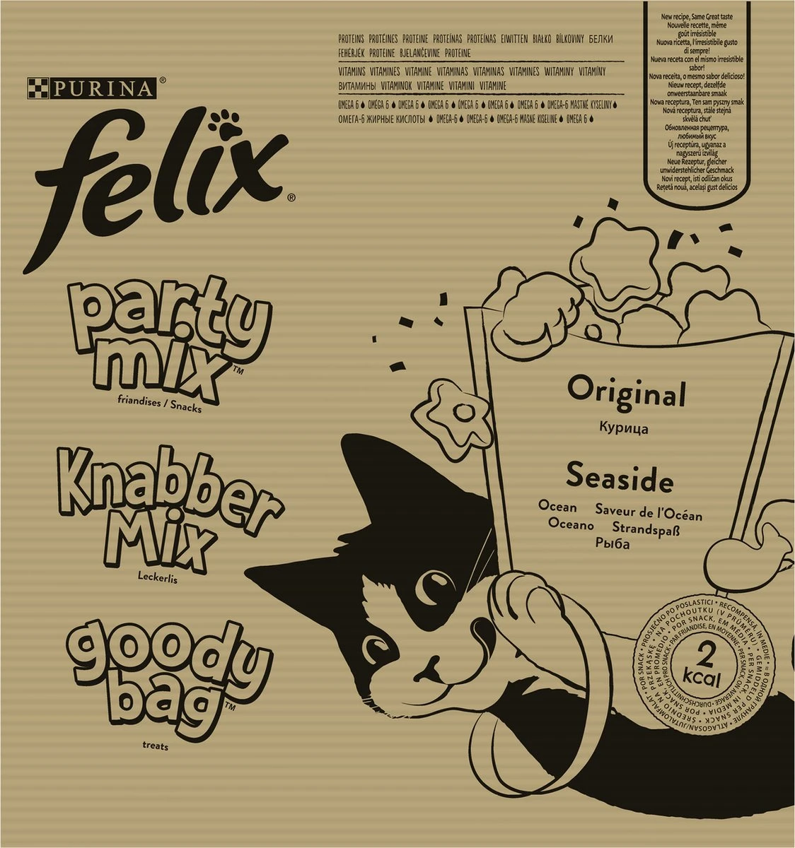 Felix Cat Snacks Party Mix - Kattensnacks Original En Seaside - 16 X 60g 4 Felix Cat Snacks Party Mix - Kattensnacks Original En Seaside - 16 X 60g - Afbeelding 2