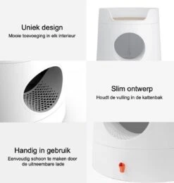A Sunny Day Kattenbak Met Lade, Bedje En Krabplank - Inclusief Schepje - Design Kattenbak - Wit - Dichte Kattenbak - Kattenbak Gesloten -Kattenbenodigdheden 1139x1200 5