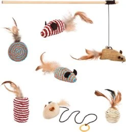 Kattenspeelgoed - Set Met 7 Kattenspeeltjes - Complete Set - Kattenhengel - Speelmuis -Kattenbenodigdheden 1145x1200 3