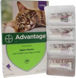 Bayer Anti Vlooienmiddel Advantage 80 > 4 Kg - 4 X 0,8 Ml -Kattenbenodigdheden 1168x1200