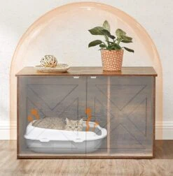 Kattenbak Kast, Kattentoilet, Vintage -Kattenbenodigdheden 1174x1200 4