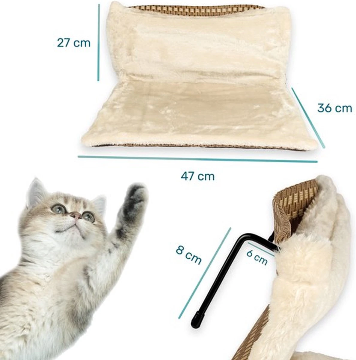 Kattenhangmat - Voor Aan Het Raam - Kattenmand - Raam - Hangmat Kat - Dieren - Kattenbed - Kattenmand - Slaapplek - Ligplaats 7 Kattenhangmat - Voor Aan Het Raam - Kattenmand - Raam - Hangmat Kat - Dieren - Kattenbed - Kattenmand - Slaapplek - Ligplaats - Afbeelding 5