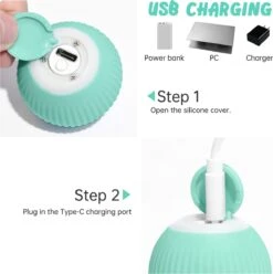 Merkloos EYSS Slimme Bal / Huisdier Speelgoedbal / Kattenspeeltje / Zelfrollende Kattenbal / Smart Rollende Bal / Oplaadbare Speeltje Voor Poesjes /Katten -Kattenbenodigdheden 1194x1200 2