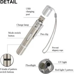 Merkloos Laserpen - Daily Accessoires - USB Oplaadbaar - Kattenspeeltjes - Laserlampje - 7 Verschillende Standen - RVS Zilver - Zaklamp - UV Lamp – Kattenspeelgoed -Kattenbenodigdheden 1195x1200 3