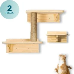LBB - Katten Klimmuur - Krabpaal Met Muurplank - 60x30x26 Cm - Katten Klim Wand - Krabpaal Muur - Klimmuur Kat - Katten Klim Wand - Ook Voor Zware Katten - Krabpaal Voor Grote Katten - Kattenspeeltjes