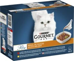 Gourmet Perle Sauce Delight - Kattenvoer Natvoer - Rund, Kip, Tonijn & Zalm - 48 X 85 Gr -Kattenbenodigdheden 1200x1000