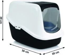 Savic Kattenbak Nestor - Kattenbak - Zwart/Wit - 56 X 39 X 38,5 -Kattenbenodigdheden 1200x1014 2