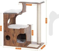 MIRA Home - Krabpaal Voor Katten - Krabpaal - Hout/Sisal - Bruin/Zwart - 66x42x88 10 MIRA Home - Krabpaal Voor Katten - Krabpaal - Hout/Sisal - Bruin/Zwart - 66x42x88 -Kattenbenodigdheden 1200x1033 8