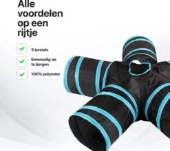Tavaro Kattentunnel 5 Gangen - Met Speelbal - Kattenspeelgoed - Zwart / Blauw 14 Tavaro Kattentunnel 5 Gangen - Met Speelbal - Kattenspeelgoed - Zwart / Blauw -Kattenbenodigdheden 1200x1067