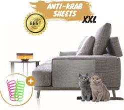 Merkloos Katten Anti Krab XXL Vellen - 10 Stuks - Met NeeleG Springveren - Meubelbescherming - Diervriendelijk - Geen Krabschade Aan Meubels - Bankbescherming - Enkelzijdig Klevend En Transparant - Zonder Punaises - Krabpaal - Anti Scratch - 30x45 CM