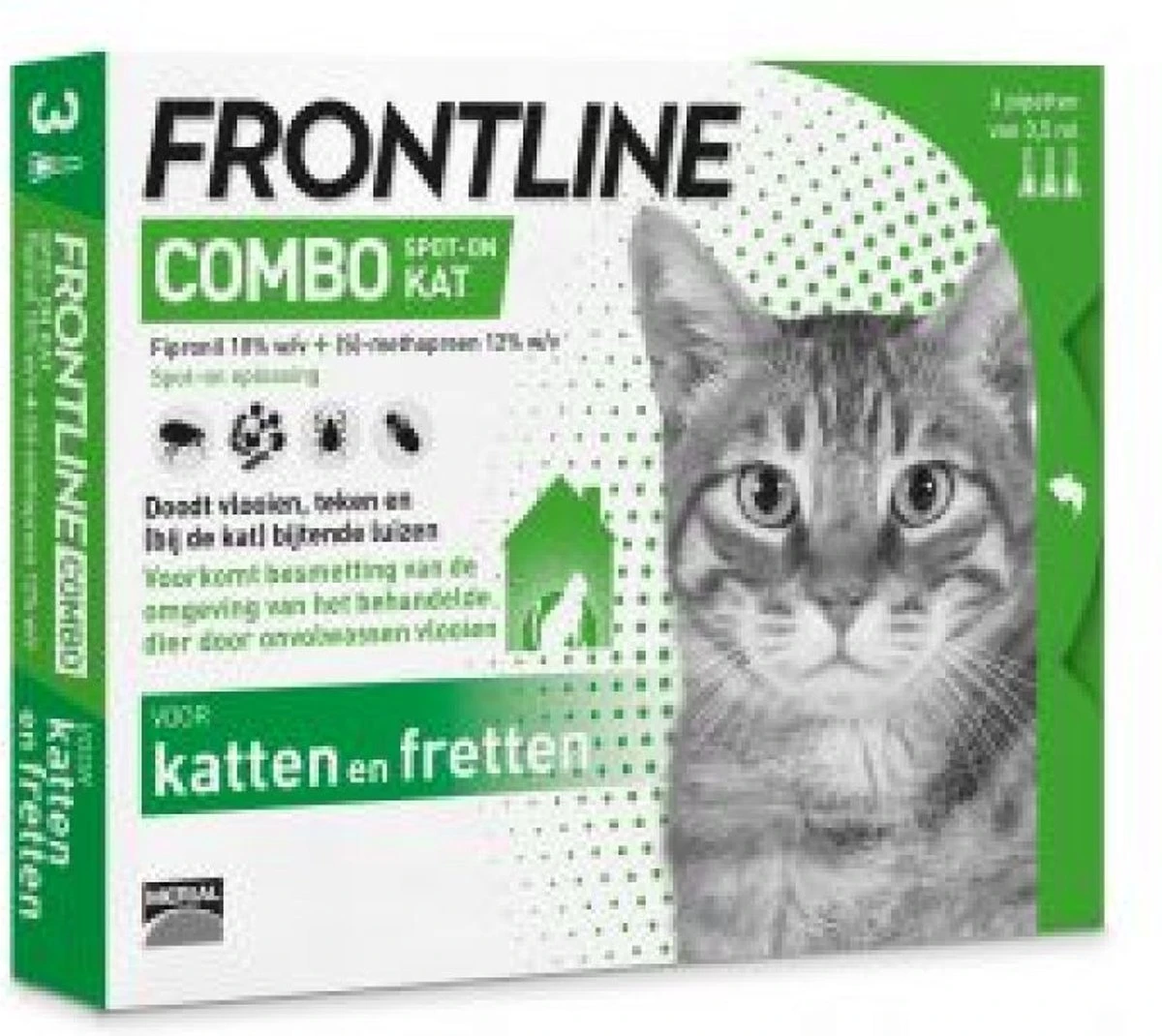 Frontline Combo Anti Vlooienmiddel En Tekenmiddel Kat - 3 Pipetten 3 Frontline Combo Anti Vlooienmiddel En Tekenmiddel Kat - 3 Pipetten