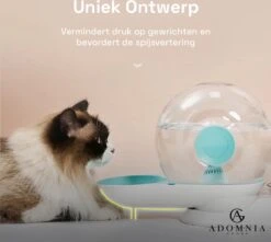 AdomniaGoods - Automatische Katten Voerbak - Antislip Honden Voerbak - Unique Transparant/grijs Design - Altijd Hygiënisch Schoon Water! -Kattenbenodigdheden 1200x1075 1