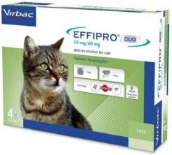 Virbac Effipro DUO Spot-On Kleine Kat (1 T/m 6 Kg) - 4 Pipetten -Kattenbenodigdheden 1200x1077 1