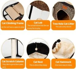 Exxen Kattenboom Kat Klimtoren Kat Krabpaal Toren Voor Grote Kleine Katten Kitten Condo Met Hangmat Bed -Kattenbenodigdheden 1200x1079 8
