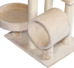PawHut Kattenboom Kattenkrabboom Speelgoed Tunnel Katten Klimboom Krabboom Beige D30-191 -Kattenbenodigdheden 1200x1093 3
