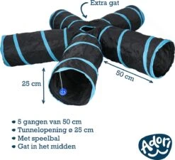 Adori Katten Tunnel 5 Gangen - Kattenspeelgoed - Ø25x50 Cm Zwart 8 Adori Katten Tunnel 5 Gangen - Kattenspeelgoed - Ø25x50 Cm Zwart -Kattenbenodigdheden 1200x1094