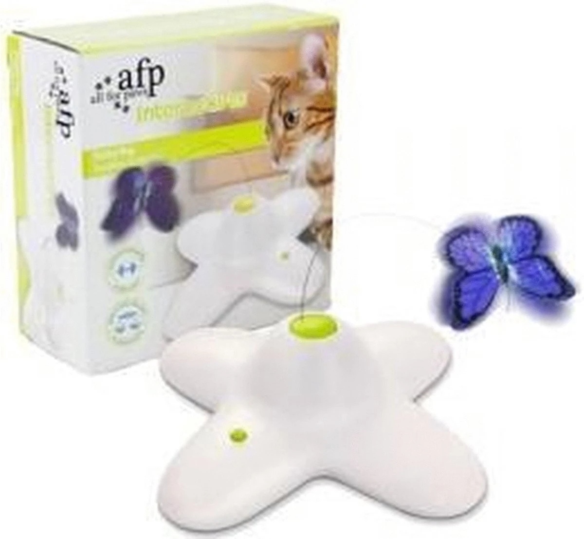 All For Paws - Interactive Flutterbug – Wit/Blauw - 1 Stuk 5 All For Paws - Interactive Flutterbug – Wit/Blauw - 1 Stuk - Afbeelding 3