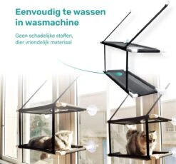 Raamhangmat - Dubbellaags - Met Zuignappen - 20kg Draag Gewicht - Kattenhangmat - Hangmat Kat - Kattenbed - Kattenkussen - Kattenbank - Kattenmand - Raam - Kattenhangmat Raam - Zwart - Radiator 12 Raamhangmat - Dubbellaags - Met Zuignappen - 20kg Draag Gewicht - Kattenhangmat - Hangmat Kat - Kattenbed - Kattenkussen - Kattenbank - Kattenmand - Raam - Kattenhangmat Raam - Zwart - Radiator -Kattenbenodigdheden 1200x1115 3