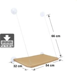 Merkloos Kattenhangmat Voor Raam - Hangmat Kat - Kattenmat - Kattenmand Raam - Kattenmand - Kattenspeeltjes - Beige - Voor Grote & Kleine Katten - Tot 20 KG -Kattenbenodigdheden 1200x1115 4