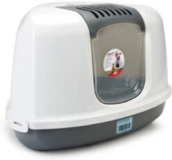 Savic Hoek Kattenbak Nestor Grijs / Wit - 58.5X45.5X40 CM -Kattenbenodigdheden 1200x1116 10