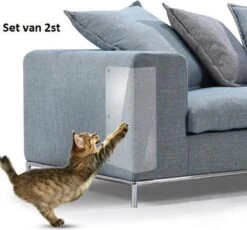 Merkloos Bank Beschermer Tegen Krabschade Van Katten En Honden 45*15CM – Anti Krab Nagels En Bijt Bescherming Meubilair – Voorkomt Bijtschade En Krabben Aan Meubels En Interieur – Transparant Protector 2 Stuks