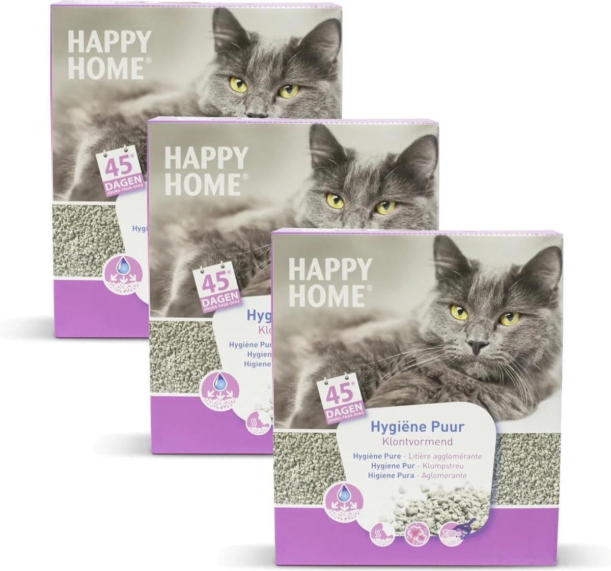 Happy Home Solutions Ultra Hygienic Pure - Kattenbakvulling - 3 X 10 L 3 Happy Home Solutions Ultra Hygienic Pure - Kattenbakvulling - 3 X 10 L