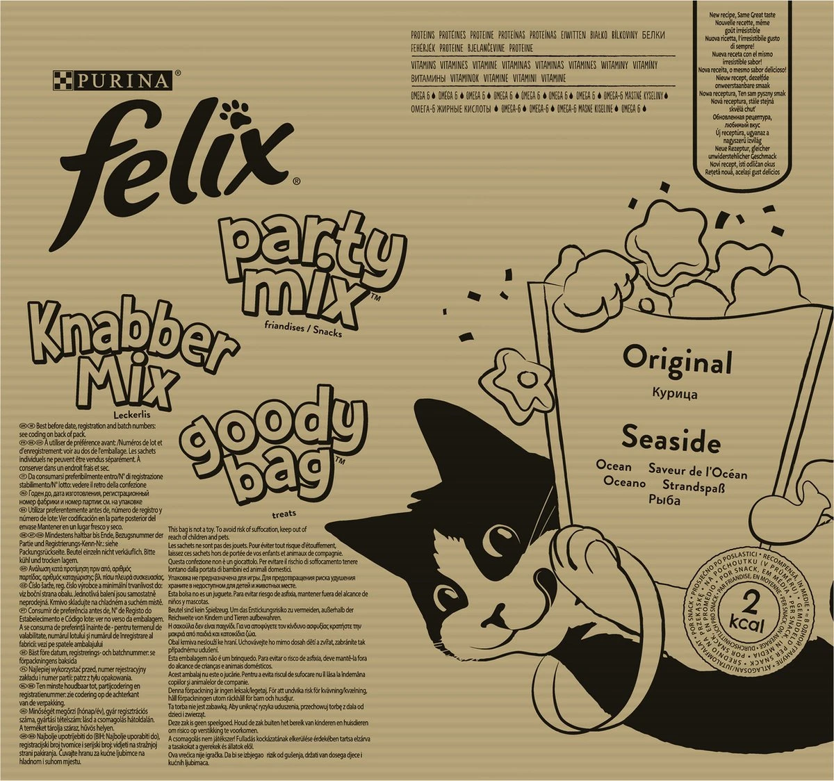 Felix Cat Snacks Party Mix - Kattensnacks Original En Seaside - 16 X 60g 5 Felix Cat Snacks Party Mix - Kattensnacks Original En Seaside - 16 X 60g - Afbeelding 3
