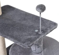 PawHut Kattenboom 3 Verdiepingen Krabpaal Kattengrot Met Sisal Palen Krabplank Pluche D30-258 -Kattenbenodigdheden 1200x1124 5