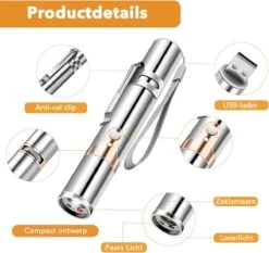 DOWO® - Laserpen - USB Oplaadbaar - Kattenspeeltjes - 7 Verschillende Standen - Laserlampje - RVS Zilver - Laser Pointer -Kattenbenodigdheden 1200x1133 1