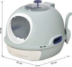 PawHut Kattentoilet Kattenbak Dakraam Bodembak Schep Draagbaar PP ABS D31-012 -Kattenbenodigdheden 1200x1133 2