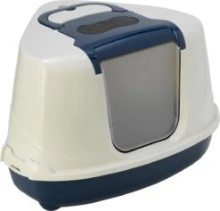 Moderna Flip Hoekkattenbak - Donkerblauw/Wit - 56 X 45 X 39 Cm -Kattenbenodigdheden 1200x1152 6