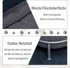 PawHut Hondenbank Met Rugleuning Huisdierenbank Met Metalen Poten Hondenbed Kattenbank D04-157 -Kattenbenodigdheden 1200x1153 2