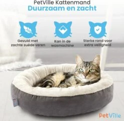 Petville Kattenmand - 50 Cm - Wasbaar - Donut - Waterbestendig - Grijs -Kattenbenodigdheden 1200x1167 8