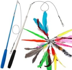 Merkloos 2 Kattenhengels Met 10 Speeltjes – Bewegende Kattenspeeltjes Met Veren En Belletjes – Interactieve Kattenspeelgoed Voor Kittens – Cat Toys -Kattenbenodigdheden 1200x1172 3