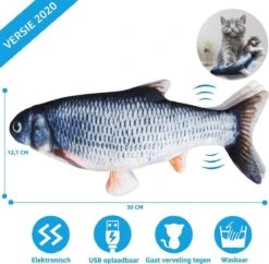 TwinQ Dansende Vis - Bewegende Vis Met Kattenkruid - Kattenspeeltjes - USB Oplaadbaar - Speelgoed Voor Katten - Incl. Kattenlampje -Kattenbenodigdheden 1200x1175 7