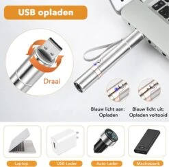 DOWO® - Laserpen - USB Oplaadbaar - Kattenspeeltjes - 7 Verschillende Standen - Laserlampje - RVS Zilver - Laser Pointer -Kattenbenodigdheden 1200x1181 3