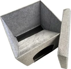 Adori Kattenhuis Met Poef Moon - Kattenmand - 36.5x36.5x36.5 Cm Grijs -Kattenbenodigdheden 1200x1182 5