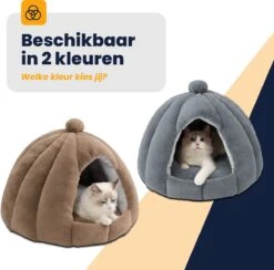 MIRO Katten Huis - Kattenhuizen - Kattenhok - Kattenmand - Dierenhuis - Extra Zacht - Grijs -Kattenbenodigdheden 1200x1183 4
