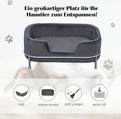 PawHut Hondenbank Met Rugleuning Huisdierenbank Met Metalen Poten Hondenbed Kattenbank D04-157 -Kattenbenodigdheden 1200x1185 8