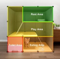 Merkloos XXL Premium Kattenkooi Met Kattenbak 2-laags Kattenkooien Voor Binnen - Grote Opvouwbare Kattenren - Kattenbench Kat Bench - Zwart Dierenverblijf -Kattenbenodigdheden 1200x1187 3