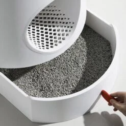 A Sunny Day Kattenbak Met Lade, Bedje En Krabplank - Inclusief Schepje - Design Kattenbak - Wit - Dichte Kattenbak - Kattenbak Gesloten -Kattenbenodigdheden 1200x1193 12