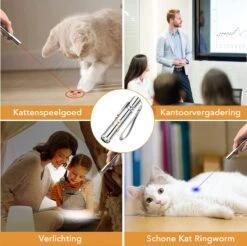 DOWO® - Laserpen - USB Oplaadbaar - Kattenspeeltjes - 7 Verschillende Standen - Laserlampje - RVS Zilver - Laser Pointer -Kattenbenodigdheden 1200x1197 3